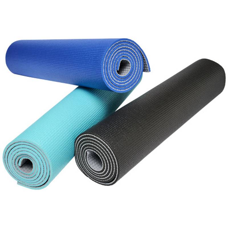 Podložka na jógu Babaji, PVC Plastic, šedá / modrá Podložka na jógu Babaji, PVC Plastic, šedá / modrá